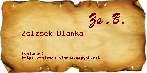 Zsizsek Bianka névjegykártya