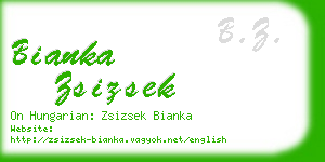 bianka zsizsek business card